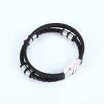 Stainless Steel Woven Leather String Couple Bracelet - Image 7