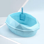 Plastic Anti-sputtering Diamond-shaped Semi-enclosed Cat Litter Box - Image 4