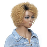 Small Curly Real Hair Headgear, Gradual Fluffy Head High-end Short Hair Cover - Image 5