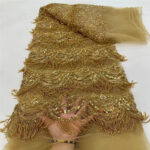 Tassel Bead Tube Lace Fabric Wedding Dress - Image 6