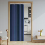 Household Solid Color Folding Partition Door Curtain - Image 9