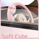 Car Plush Polo Cartoon Steering Wheel Warm Short Plush Grip Cover - Image 2