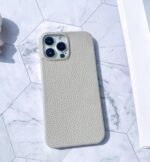 Calfskin Pearl Grey Leather Phone Caser - Image 3