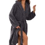 Plus Size Shu Cotton Velvet Double Layer Hooded Nightgown - Image 5