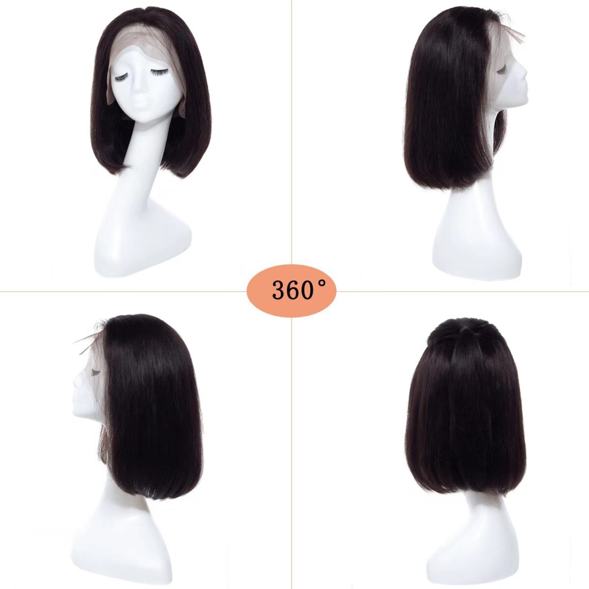 134 Front Lace Bobo Bobhaircut Natural Color Full Human Hair - Image 2