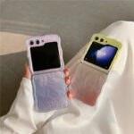 Feather Yarn Gradient Multicolor Zflip6 Folding Phone Case - Image 2