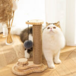 Sisal Toy Self-healing Grab Column Solid Wood Three-layer Turntable - Image 5