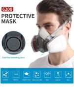 Original 6200 Reusable Respirator Half Face Cover Gas Mask With Fog-proof Glasses For Painting Spray Polishing Work Safety Smoke - Image 2