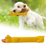Teeth Grinding Latex Dog Toy Dental Health Durable Dog Toy Cute Yellow Duck Design Squeak Dog Toy For Teeth Boredom Relief - Image 9