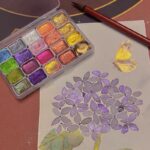 Watercolor Traditional Chinese Painting Fine Brush Calligraphy Wrapped Flower Nail Art Solid Gold Powder - Image 6