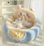 Cute Cat Bed For Indoor Cute Cat Dog Bed Tent With Removable Washable Cushioned Cat Cave Dog Bed Calming Fluffy Plush Dog Bed Puppy Bed Hug Sleep Cuddle Pet Bed - Image 5