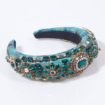 Imitation Pearl Retro Headband Floral Woven Fabric - Image 7