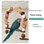 Wooden Parrot Swing Natural Log Bird Stand Pole Perched Wooden Mountain Parrot Toys - Image 3