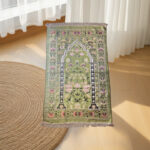 Portable Thin Middle East Ethnic Style Flower Gold Thread Worship Carpet - Image 3