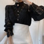Design Palace Style Blouse Lace Stand-up Collar Long-sleeved Shirt Women - Image 5