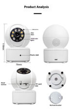 1080p Bluetooth Monitoring HD Home Dual-light Panorama Camera - Image 3