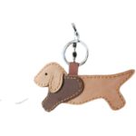 Dachshund Dog Pendant Handmade Cowhide Car Keychain - Image 2