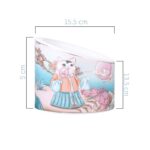 Chinese Style Ceramic Cat Bowl High Leg Double Bowl Oblique Mouth - Image 6