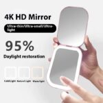 Ultra-thin Foldable Cosmetic Mirror With Light Tricolour Light Convenient HD Luminous - Image 5