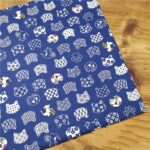 Blue Bottom Japanese Style Zephile Charm Cat Shiba Inu Cotton Twill Cloth Handmade Bag Bathrobe Pet Fabric - Image 3