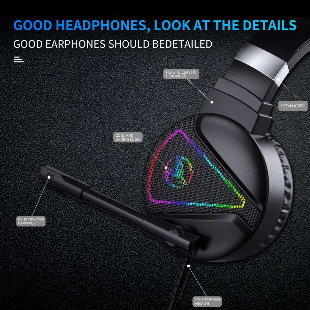 RGB Luminous ABS Headset - Image 1