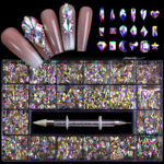 21 Grid Boxed Nail Rhinestone Flat Glass Nail Rhinestone Jewelry Set - Image 10
