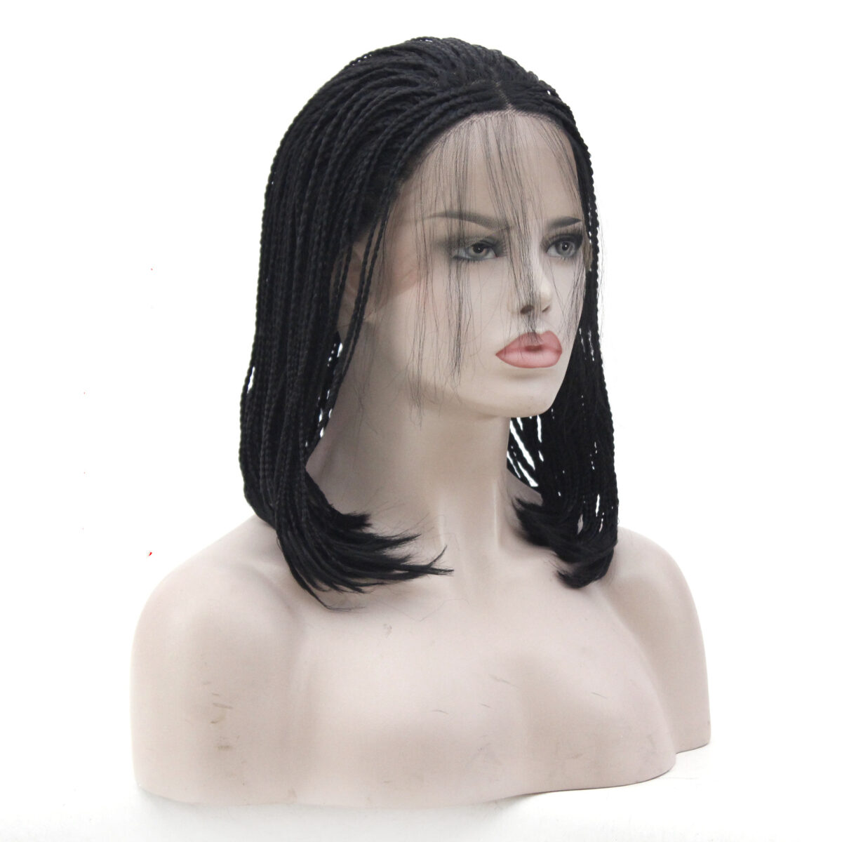 African Chemical Fiber Wig, Front Lace 3-strand Pigtail Headgear - Image 4