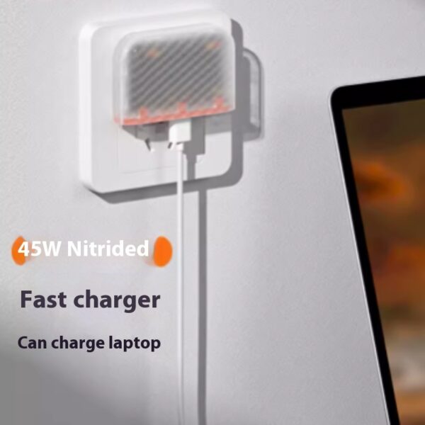 Charge Bank Transparent Magnetic Suction Separation Type 45W Quick Charge Comes With Wire Plug