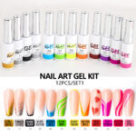 Manicure Drawing Phototherapy Painted Glue 3D Spray Paint Gel 12 Color Set Box - Image 2