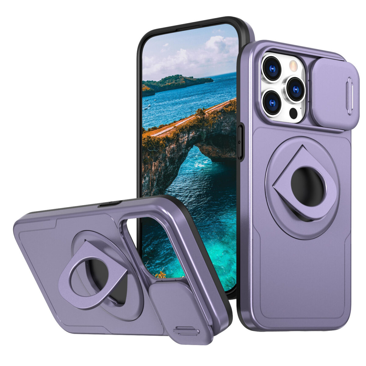 Phone Case Sliding Window Magnetic Ring Rotating Bracket - Image 9