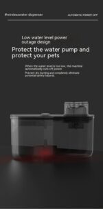 Stainless Steel Plate Household Pet Cat Dog Intelligent Wireless Water Dispenser - Image 3