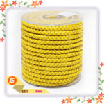 Braided Black Real Cowhide Rope Round - Image 2