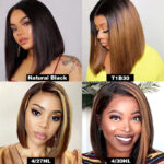 Piano Color Real Hair T Shaped Bob Headgear - Image 5