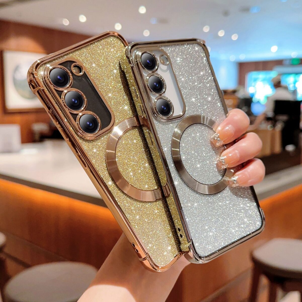 Magnetic Plating Transparent Solid Color Phone Case - Image 9