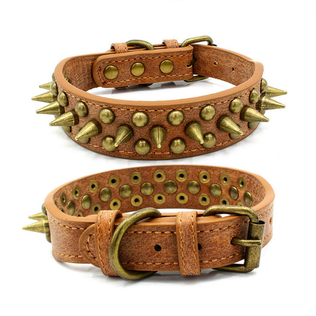 Retro Studded Spiked Rivet Large Dog Pet Leather Collar Pit Bull S-XL - Image 5