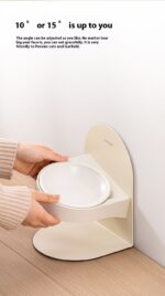 Pet Ceramic Cat Bowl With High Foot And Slanted Mouth For Cervical Protection - Image 2