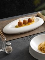 Irregular White Ceramic Dinner Plate - Image 5