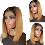 12 Inch Short Gradient Honey Blonde Wig - Image 9