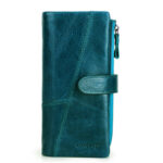 Black Angel Factory Supply Fashion Splicing Long Leather Men's Wallet - Image 3