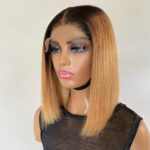 12 Inch Short Gradient Honey Blonde Wig - Image 10