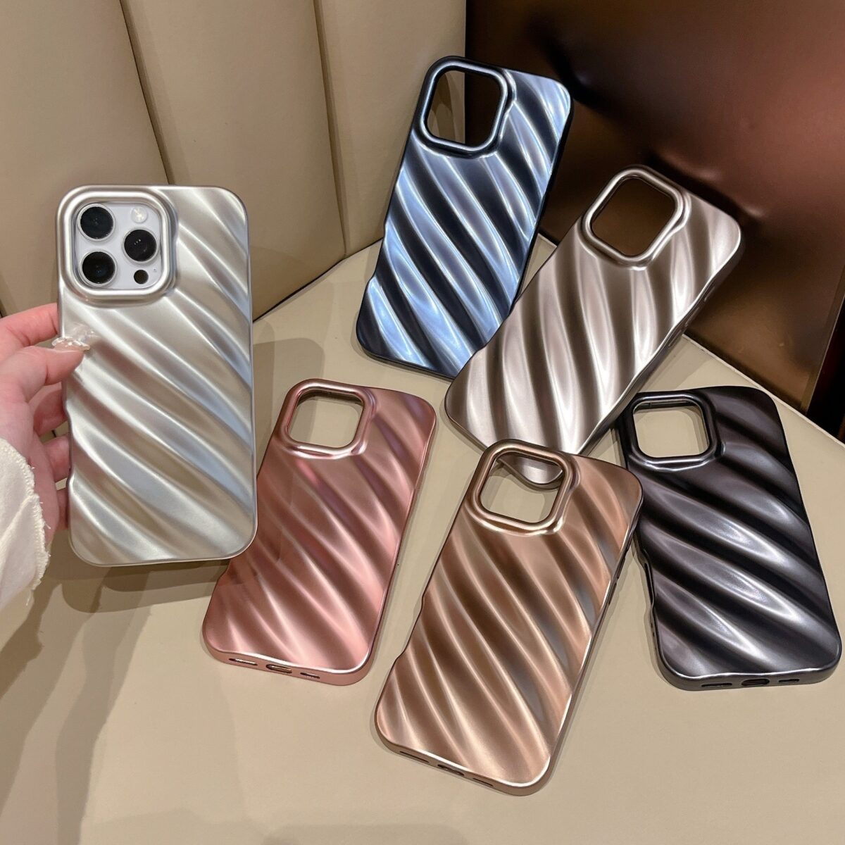 Matte Plating Shell Water Ripple Applicable Mobile Phone Soft Case - Image 1