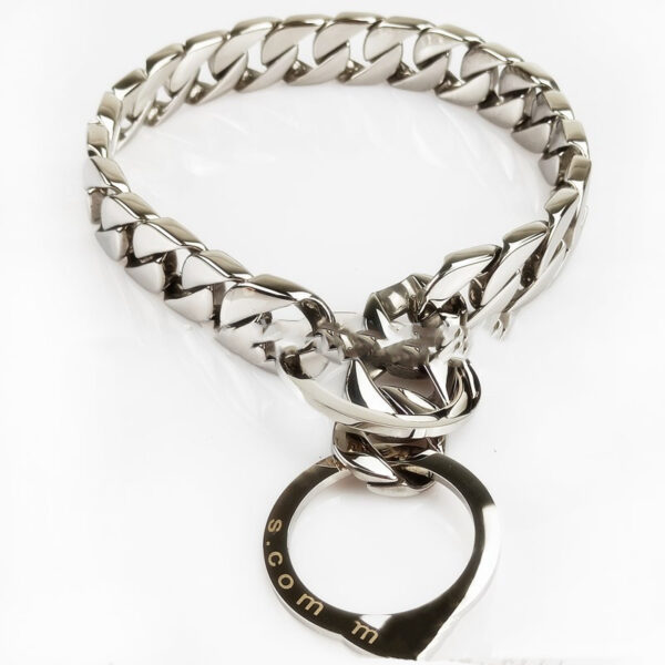 Neck P Chain Ring Mirror Polished Dog Necklace