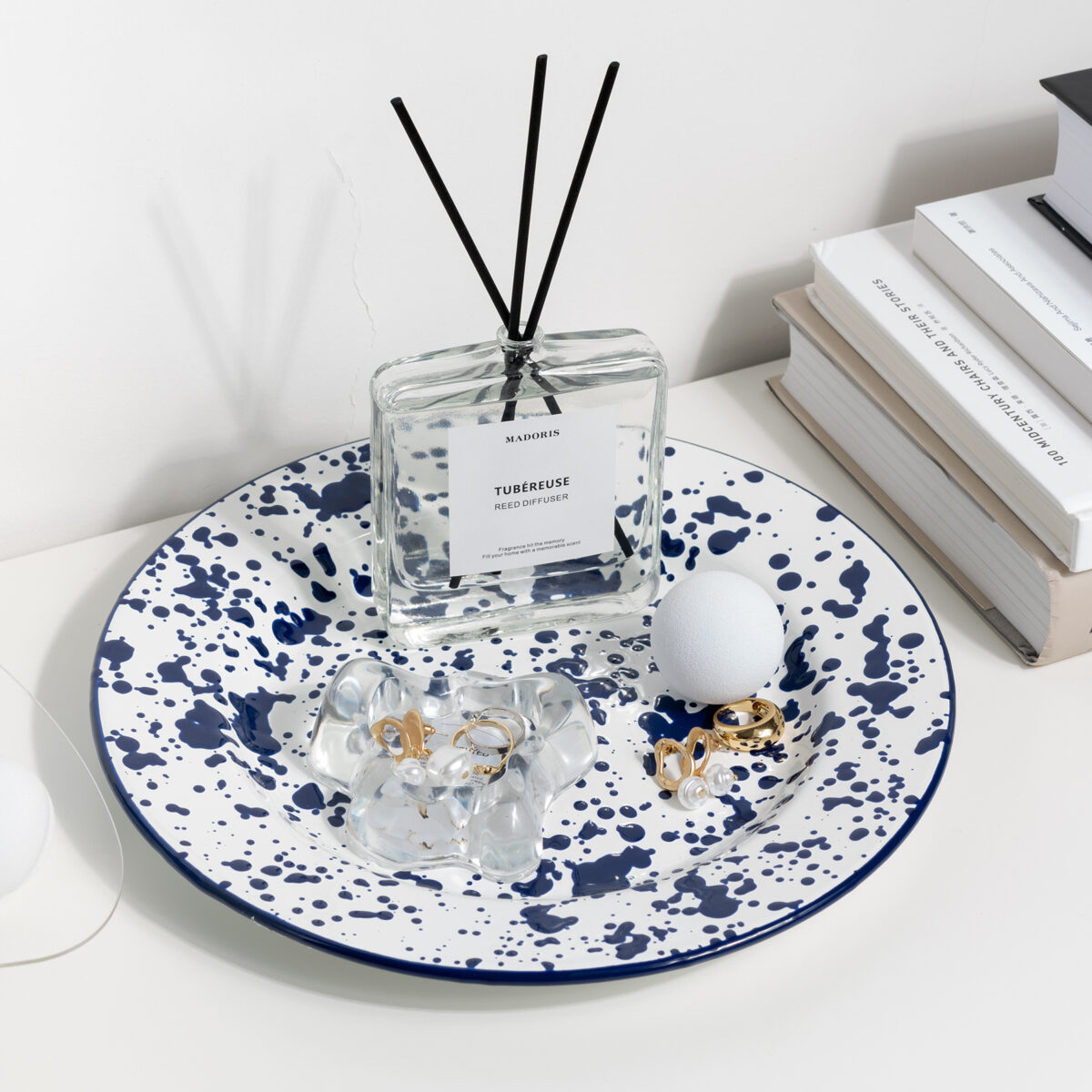 Handmade Ink-splashed Enamel Fruit Plate Enamel Water Cups Dishes Tableware - Image 4