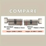 1 Piece Of European Standard Size, 70mm Length Knob Lock Cylinder, Lock Cylinder With 5 Keys, Suitable For Anti-Theft Doors, Office Doors, Stainless Steel Doors, Indoor Doors - Image 2