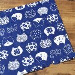 Blue Bottom Japanese Style Zephile Charm Cat Shiba Inu Cotton Twill Cloth Handmade Bag Bathrobe Pet Fabric