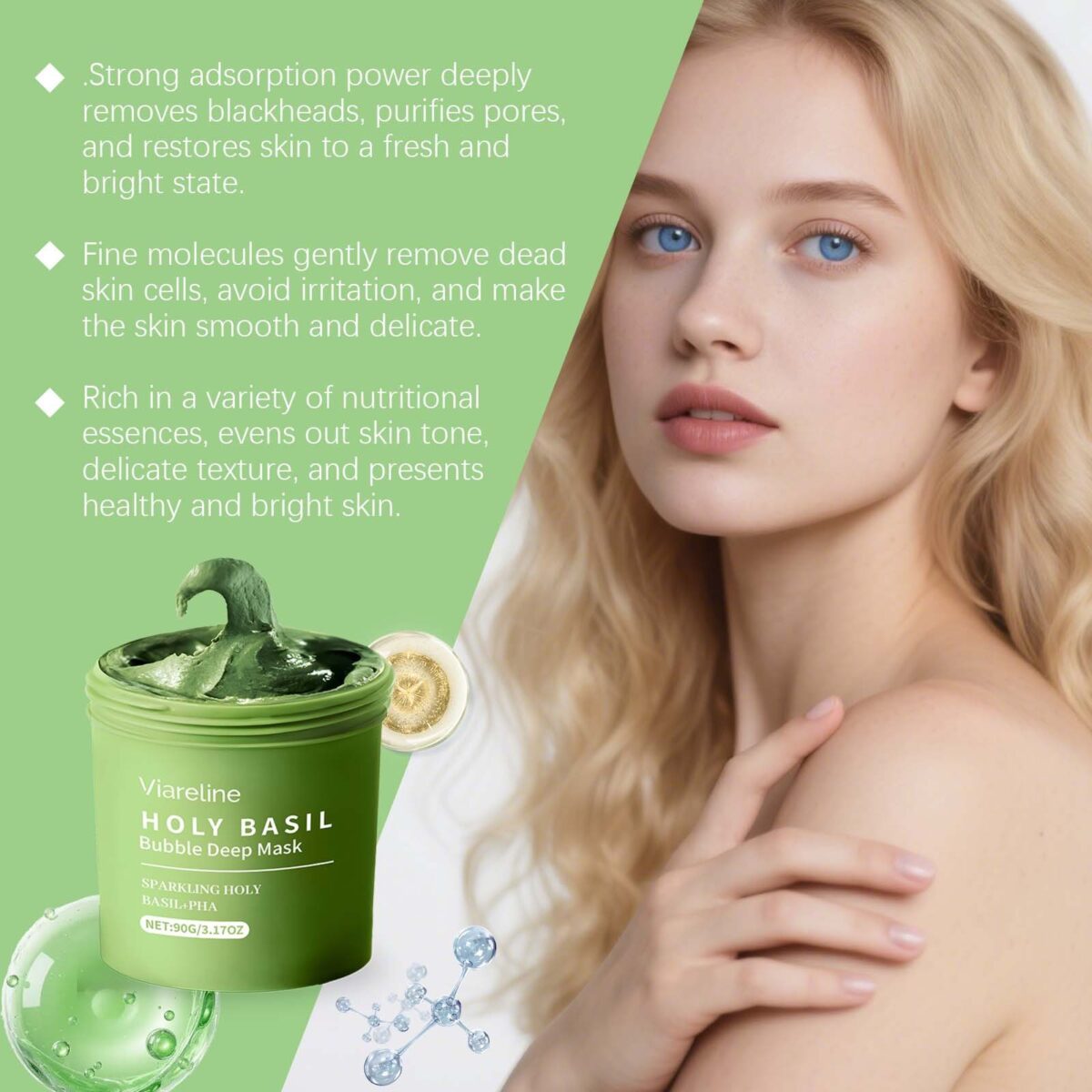 Holy Basil Bubble Deep  Mask Set - Image 3