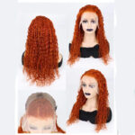 Simple And Casual Water Wave Orange Wig - Image 3