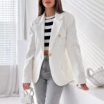 Double Breasted Solid Color Suit Small Coat For Women - Image 3