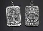 Retro Thai Silver Square Card Personality Pendant Natal Buddha - Image 2