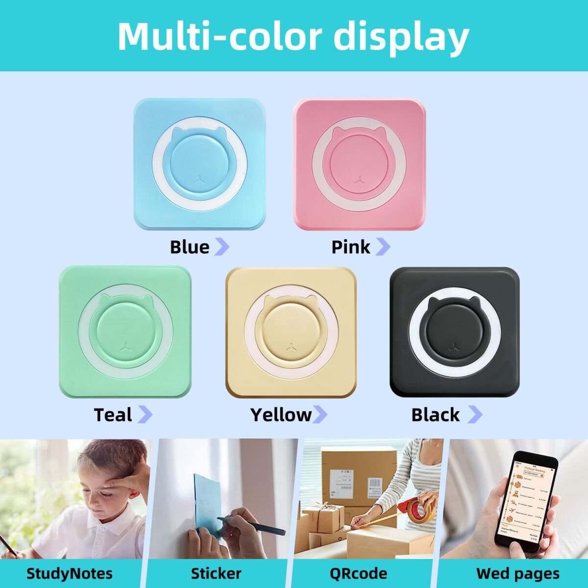 Pocket Mini Student Wrong Question Bluetooth Photo Information Label Thermal Printer - Image 1